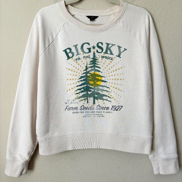 J. Crew Big Sky Graphic Cotton Terry Pullover Sweatshirt - Picture 2 of 13